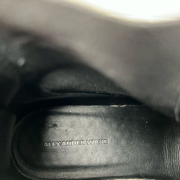 Alexander Wang Black Leather Chelsea Ankle Boots Rivets Accent EUR 37 Spain - Picture 13 of 14